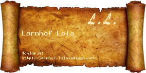 Larnhof Lola névjegykártya