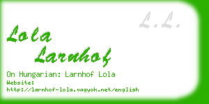 lola larnhof business card